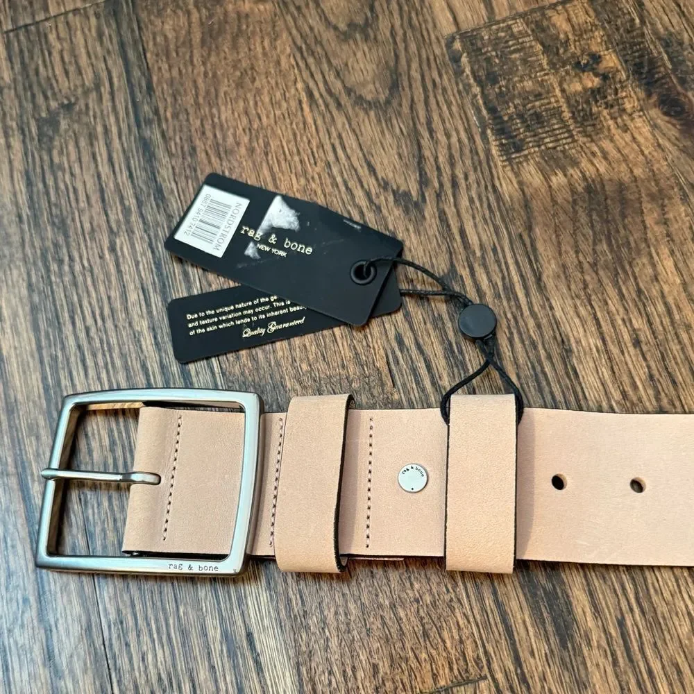 NWT RAG & BONE Jumbo Boyfriend Waist Belt Pelican